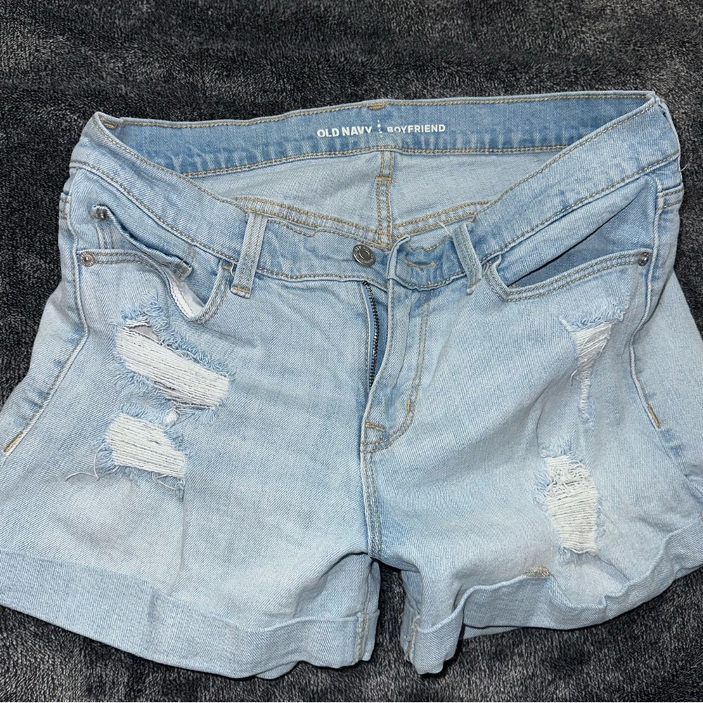 Old Navy Light Blue Distressed Jean Shorts